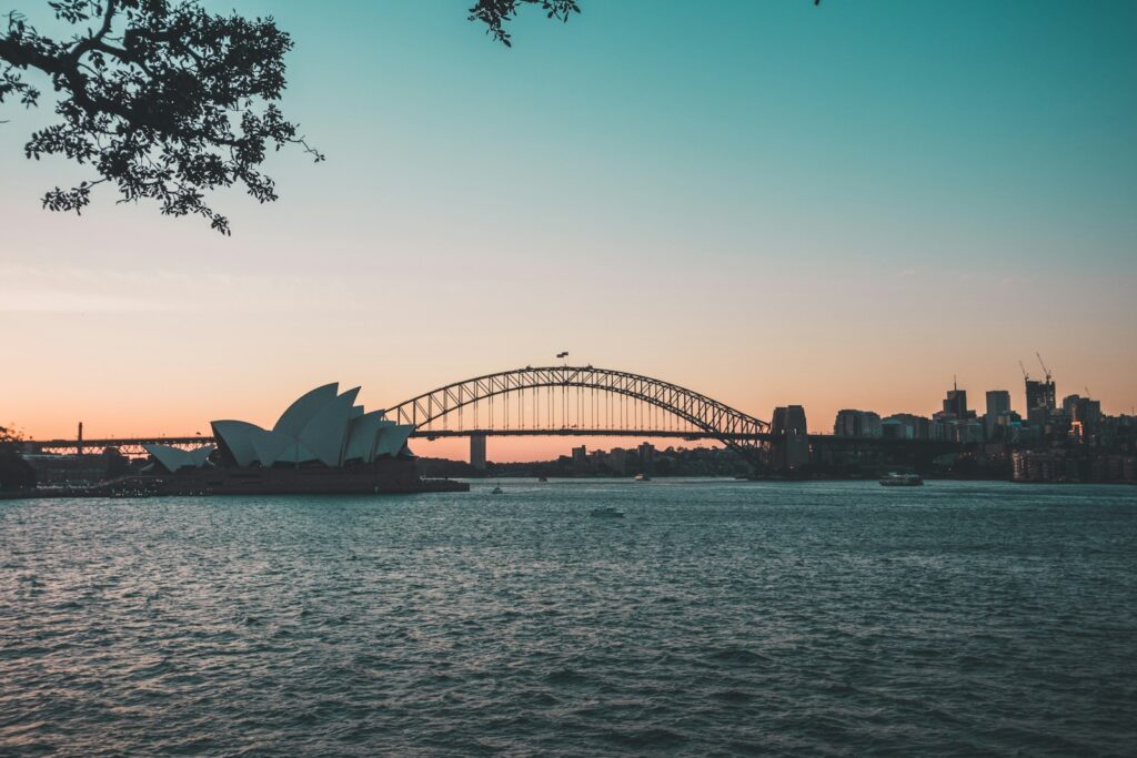 architectural photography of arch bridge